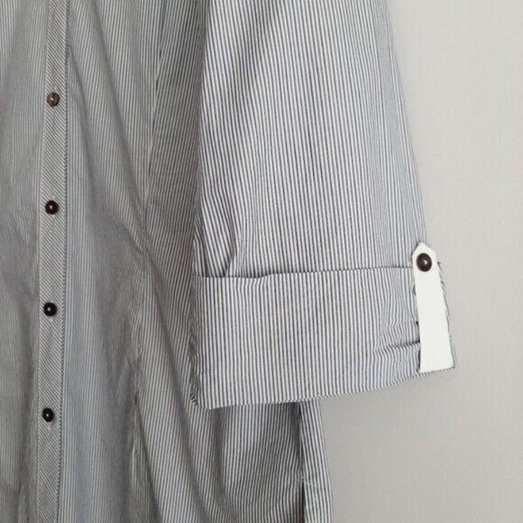 NORDSTROM Collection Pin Stripe Button Down Shirt Sz L - Picture 6 of 9